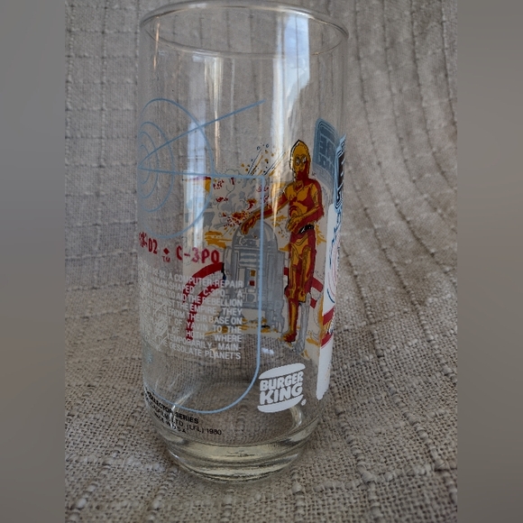 ORIGINAL 1980(!) Star Wars The Empire Strikes Back Collectible Glass Burger King - Picture 6 of 9